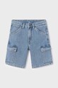 Dětské bavlněné šortky Mayoral cargo denim 6288.7F.Junior.PPYH modrá SS24