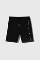 Παιδικό βαμβακερό σορτς Calvin Klein Jeans βαμβάκι μαύρο IB0IB02061.128.176.PPYH