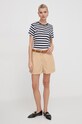 Tommy Hilfiger vászonkeverék rövidnadrág WW0WW41603 bézs SS24
