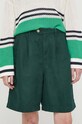 Tommy Hilfiger pantaloni scurți din amestec de in cu un amestec de in verde WW0WW41771