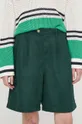 zelena Kratke hlače iz mešanice lana Tommy Hilfiger Ženski