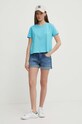 Pepe Jeans pantaloni scurti jeans STRAIGHT SHORT HW PL801108HU4 albastru SS24