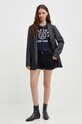 Pepe Jeans pantaloni scurti jeans STRAIGHT SHORT HW PL801108XG8 negru SS24