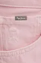 ružová Rifľové krátke nohavice Pepe Jeans