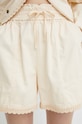 Šortky s prímesou ľanu Twinset béžová 241TT2302