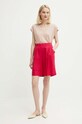 United Colors of Benetton szorty lniane 4AGHD900D różowy SS24