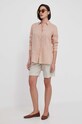 Шорти з домішкою льону Calvin Klein K20K206671 бежевий SS24