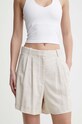Lanene kratke hlače Abercrombie & Fitch bež KI149.4037.185
