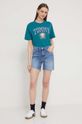 Rifľové krátke nohavice Tommy Jeans DW0DW18328 modrá SS24