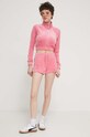Juicy Couture szorty welurowe aplikacja różowy JCWH121001.650