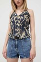 IRO pantaloni scurti jeans bumbac albastru WM30SARAHI