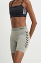 Hummel szorty treningowe First Seamless z elastanem beżowy 212556