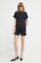 Theory pantaloni scurti din in O0303216 negru SS24