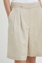 Remain pantaloni scurti din in bej 5012132528