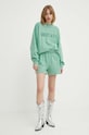Хлопковые шорты Rotate 1124741176 зелёный SS24