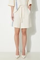 Kratke hlače s dodatkom lana JW Anderson Wide Leg Shorts bež SR0093.PG1483.002