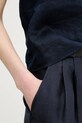 La Petite Française pantaloni scurți din amestec de in SAVOUREUX bleumarin PFSAVOUREUX