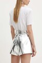 Îmbrăcăminte Never Fully Dressed pantaloni scurti Vegan Leather NFDTR336 argintiu