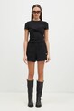 Rotate szorty bawełniane High Waist 112455100 czarny