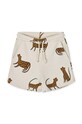 Дитячі бавовняні шорти Liewood Gram Printed Sweatshorts LW17097 бежевий SS24