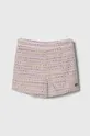 roza Otroške kratke hlače iz volnene mešanice Guess Dekliški
