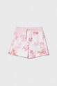 Παιδικό βαμβακερό σορτς Guess με μοτίβο ροζ K4RD08.KA6R3.PPYH