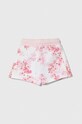 Παιδικό βαμβακερό σορτς Guess K4RD08.KA6R3.PPYH ροζ SS24