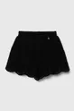 чёрный Детские хлопковые шорты Sisley Для девочек