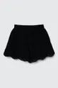 Otroške bombažne kratke hlače Sisley črna