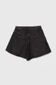 Detské rifľové krátke nohavice Sisley čierna