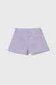 Detské rifľové krátke nohavice United Colors of Benetton fialová