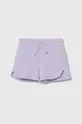 фіолетовий Дитячі бавовняні шорти United Colors of Benetton Для дівчаток