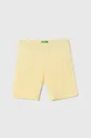 rumena Otroške kratke hlače United Colors of Benetton Dekliški