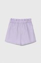Fete United Colors of Benetton pantaloni scurți din bumbac pentru copii 4AC7G9016.P.Sea.PPYH violet