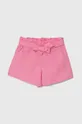 rózsaszín United Colors of Benetton gyerek pamut rövidnadrág Lány