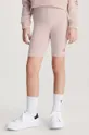 roza Otroške kratke hlače Calvin Klein Jeans Dekliški