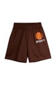 Παιδικό σορτς Mini Rodini Basket ύφασμα καφέ 2423012416
