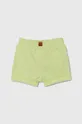 Bombažne kratke hlače za dojenčke United Colors of Benetton zelena