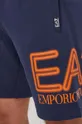 tmavomodrá Bavlnené šortky EA7 Emporio Armani