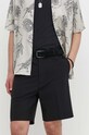 Samsoe Samsoe szorty z domieszką wełny SACHRISTOPH tkanina czarny M24100105