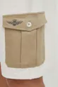 béžová Bavlnené šortky Aeronautica Militare