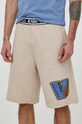 Versace Jeans Couture szorty bawełniane dzianina brązowy 76GADG04.CF01G