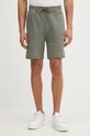 Bavlnené šortky BOSS Orange Sewalk melanž zelená 50511726