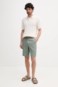 United Colors of Benetton pantaloncini in lino 4AGH59548 verde SS25