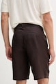 Îmbrăcăminte Sisley pantaloni scurti din in 4AGHS9010 maro