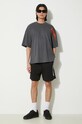Памучен къс панталон Alpha Industries Flock Logo 146366 черен SS24