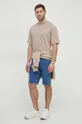 Rifľové krátke nohavice Calvin Klein tmavomodrá