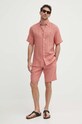 Tommy Hilfiger szorty lniane MW0MW34498 różowy SS24