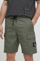 Calvin Klein Jeans szorty tkanina zielony J30J325138
