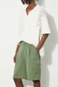 zelena Kratke hlače s dodatkom vune Drôle de Monsieur Le Short Cargo Laine